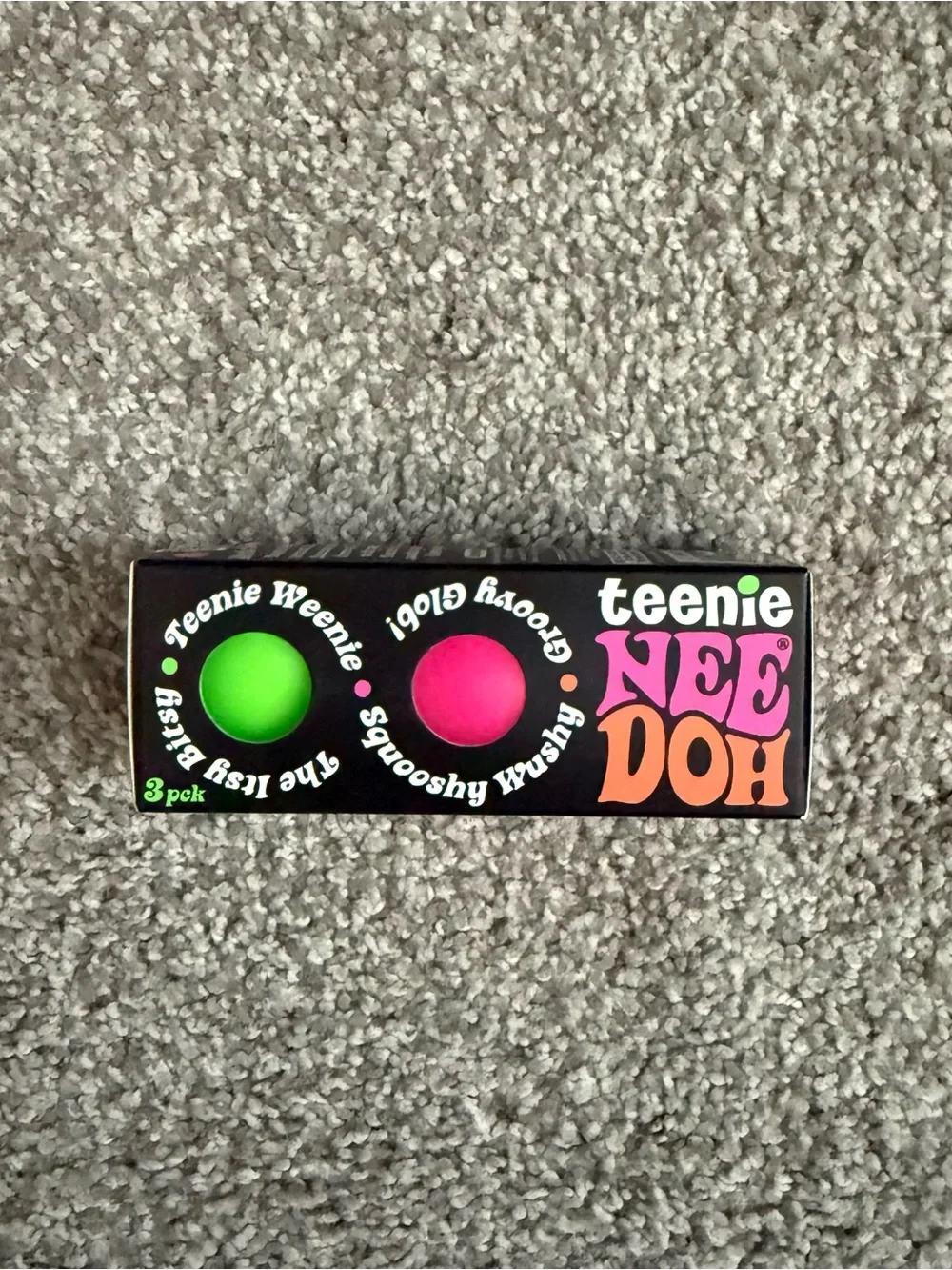 Nee Doh Teenie Groovy Glob Squeeze Toys 3 Pack, Assorted Colors, Ages 3+